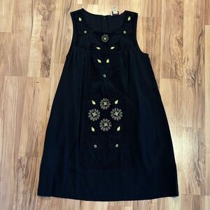 Ella Moss Black Dress with Yellow Floral Accents
